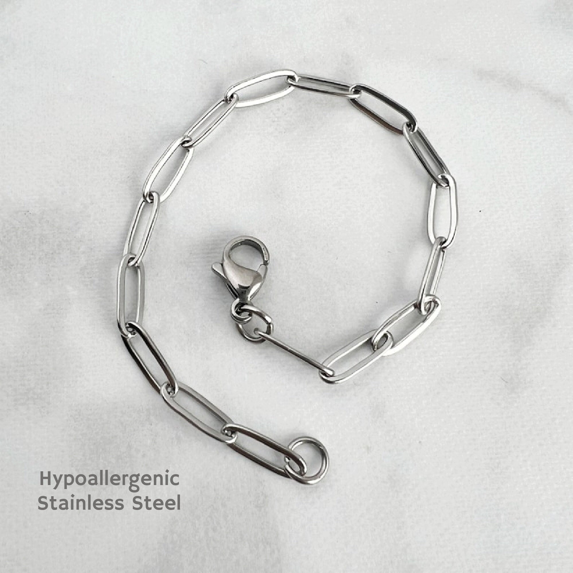 Paperclip Chain Ankle Bracelet: Hypoallergenic Stainless Steel Anklet,…