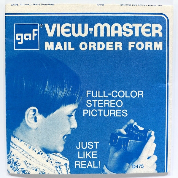 GAF VIEW-MASTER Postorderformulier Uitvouwbare Poster Catalogus Reel Pakketten Viewmaster