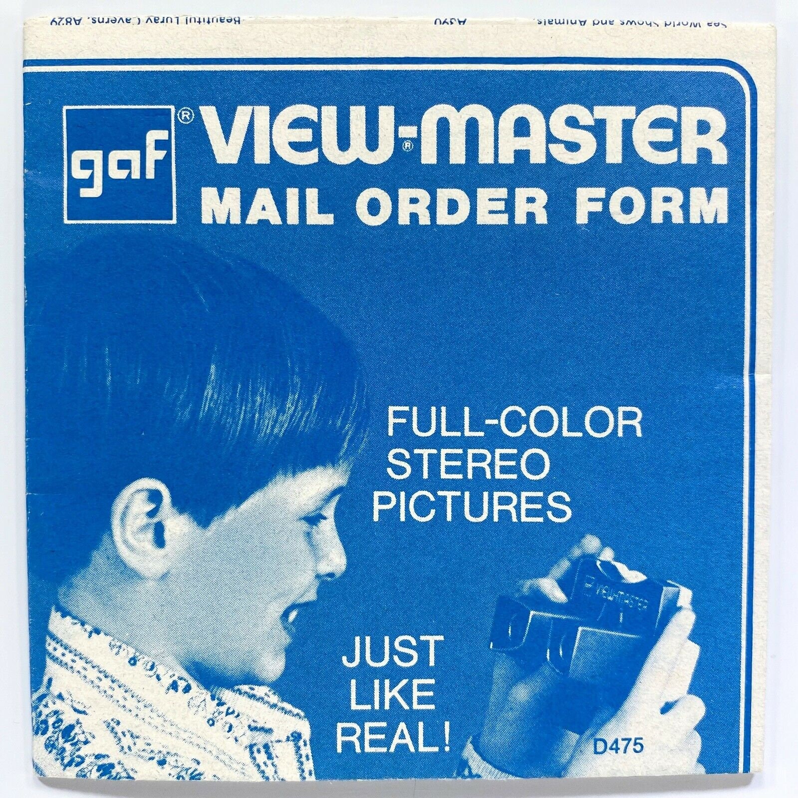 GAF VIEW-MASTER Mail Order Form Fold Out Poster Catalog Reel