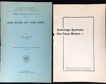 1916 1924 Antique FARM HOMES Brochure Booklet Lot Of 2 Water Sewer Wisconsin WI