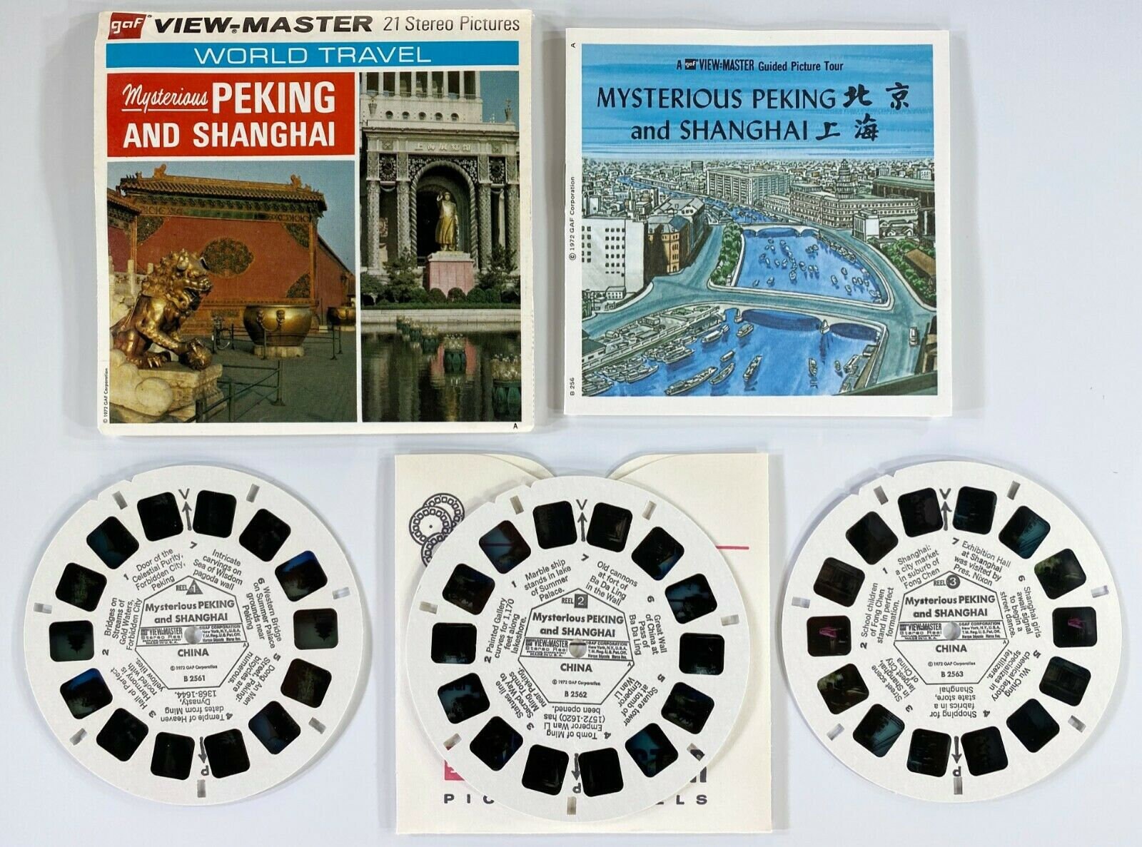 1972 View-master Vintage MYSTERIOUS PEKING and SHANGHAI Viewmaster Reels  B256 