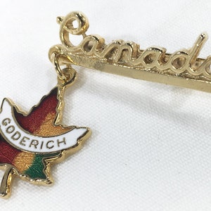 CANADA Vintage Enamel Pin Pendant Brooch Tie Tack Hat Lapel Goderich Souvenir