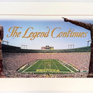 Vince Lombardi Curly Lambeau The Legend Continues Green Bay Packers Print 21x36