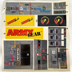 1980s Army Gear Toys Vintage Unused Decal Sheet