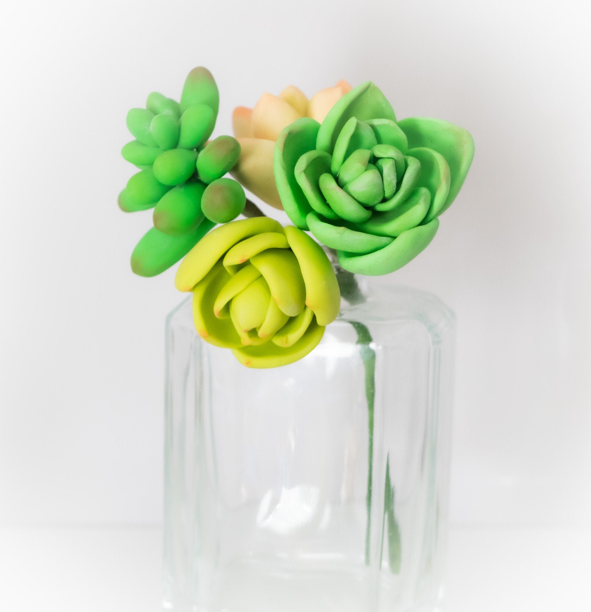 Handmade Succulent Polymer Clay-flowers Cold Porcelain-decor for the  Home-artificial Flower-gift for Women Gift for Her-floral Composition 