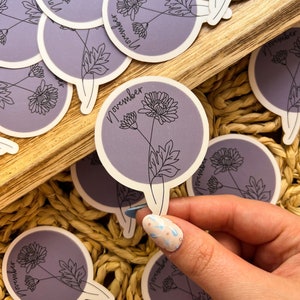 November Birth Month Flower Matte Sticker