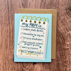 Best Mom Ever Card | Mother’s Day Card | Handmade Card | Gift for Mom | Gift For Her | Blank Greeting Card | Happy Mother&#39;s Day