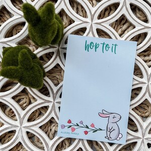 Hop To It Notepad | Recycled Paper | To Do List Notepad | Easter Stationery | Daily Planner | Memo Pad | Easter Decor | Easter Puns | Bunny