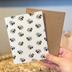 Bee Greeting Card Set | Pack of 8 Cards | Greeting Cards with Envelopes | Bumblebees | Eco Friendly Greeting Cards | Stationery Set