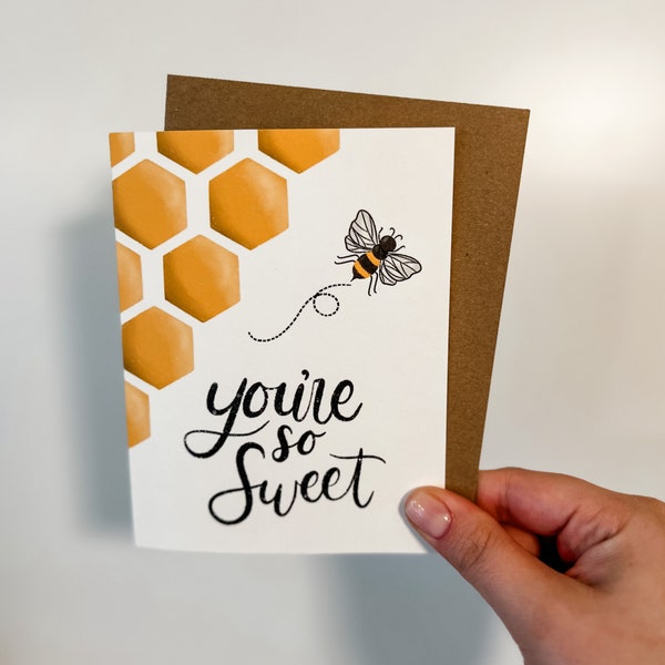 You're So Sweet Card | Card for Friend | Handmade Card | Blank Card | Hand Drawn Card | Card for Her | Card for Him | Thank You Card