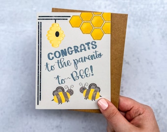 Bee Baby Shower Card | Punny Card | Parents to Be Card | Handmade Card | Bee Card for Baby Shower | Bumblebee Card| Blank Greeting Card