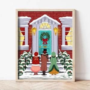 Here We Come a Caroling 8x10 Art Print | Classic Christmas Gifts | Christmas Decor | Holiday Home Decor | Holiday Art Print | Christmas Art