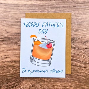 Happy Father&#39;s Day Card |Punny Card | Genuine Classic | Old Fashioned | Blank Greeting Card | Card for Dad | Punny Father&#39;s Day Card