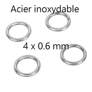 200 stainless steel jump rings 4 x 0.6 mm