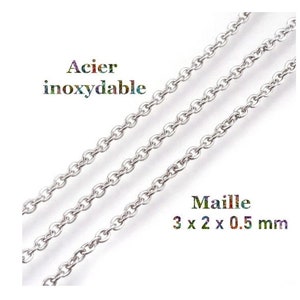 1 meter of welded stainless steel mesh chain 3 x 2 x 0.5mm