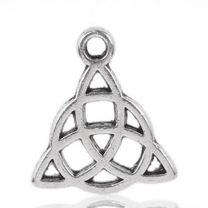10 antique silver Celtic knot charms 15 x 17 mm