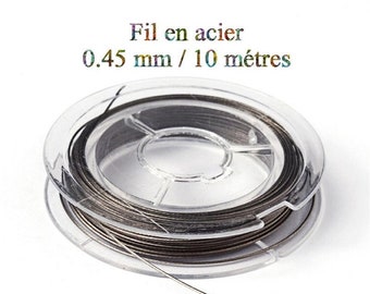 1 bobine de fil en acier 0.45 mm par 10 mètres