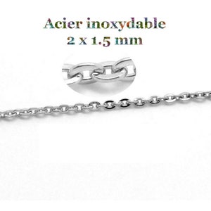 1 meter of stainless steel curb chain 2 x 1.5 mm
