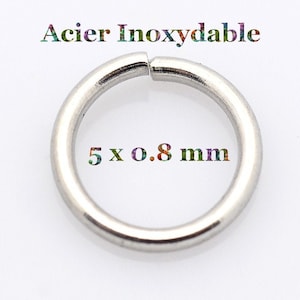 200 stainless steel jump rings 5 x 0.8 mm