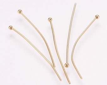 Lot De 50 Clous/tiges à Tête Plate En Acier 40 X 0,5 Mm - Argenté, Neuf, Pour Bricolage