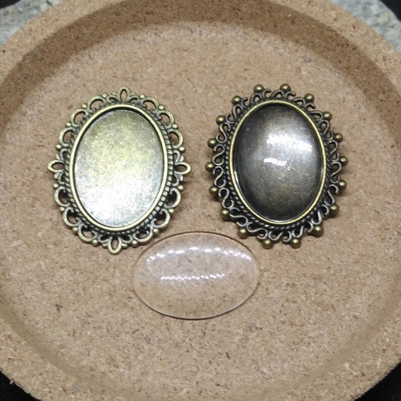 4 support shards and cabochons 25 x 18 bronze
