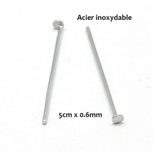50 Flachkopfnägel aus Edelstahl 5 cm x 0,6 mm