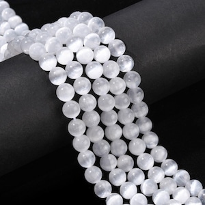 10 beads of 8 mm in Selenite image 2