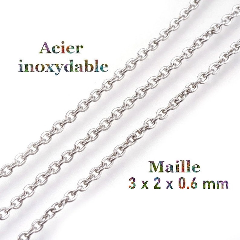 1 meter of welded stainless steel mesh chain 3 x 2 x 0.6mm image 1