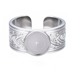 1 stainless steel ring support for 8 mm cabochon