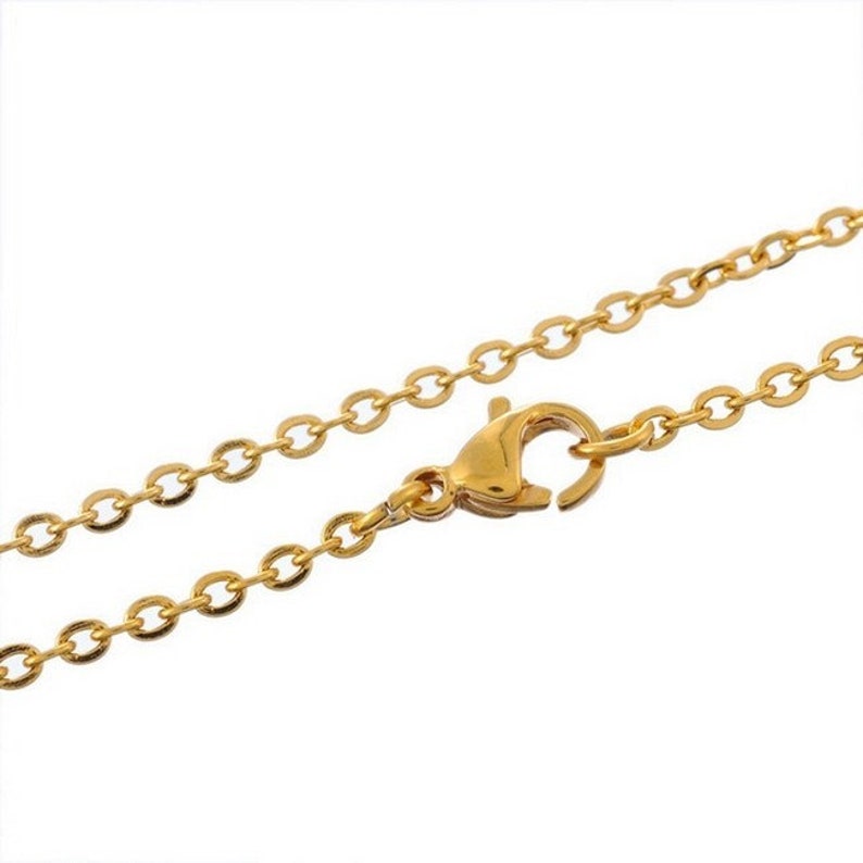1 golden stainless steel necklace from 55 to 90 cm image 2