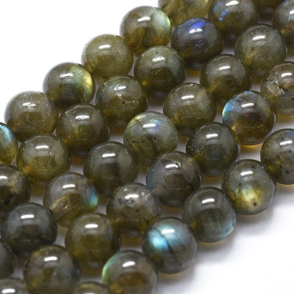 10 perles de 8 mm en Labradorite