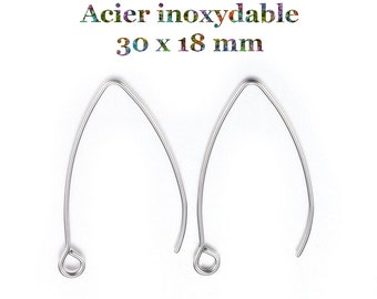 20 crochets en acier inoxydable 30 x 18 mm furcula