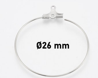 10 anneaux pour créole acier inoxydable Ø26 mm