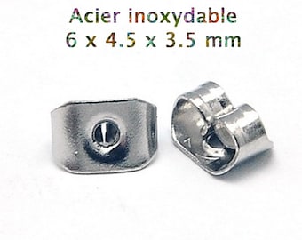 50/500 stainless steel butterfly earring stopper ends