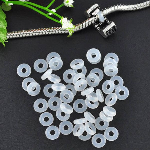 100 rubber bead lock rings 6 mm