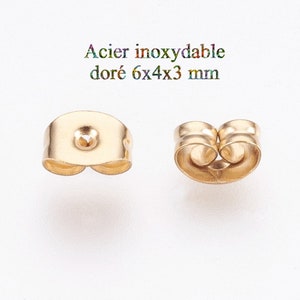 50 butterfly earring blocker tips in gold stainless steel