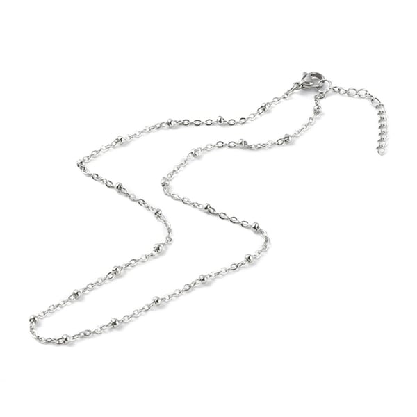 1 collier chaine satellite en acier inoxydable de ~40 cm