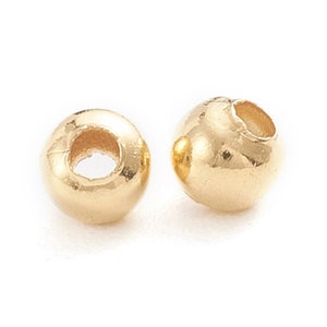 100 perles de 3 mm dorées en acier inoxydable image 1