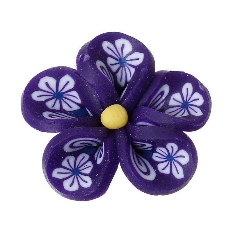 10 flowers in polymer paste to paste 17 x 15 mm