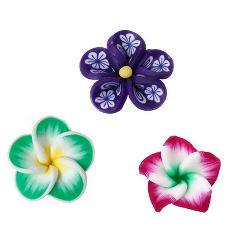 10 flowers in polymer paste to paste 17 x 15 mm