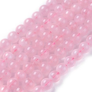 10 beads of 8 mm in rose quartz from Madagascar