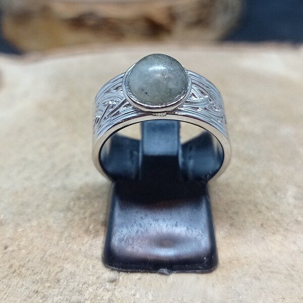 1 bague en labradorite sur acier inoxydable