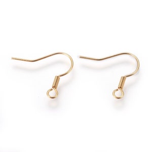 20 Gold Stainless Steel Earring Hooks