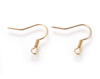 20 Gold Stainless Steel Earring Hooks