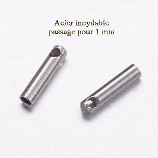 10 embouts en acier inoxydable pour chaine de maxi 1 mm