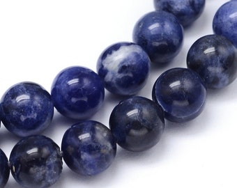 10 perles en 6 mm en Sodalite du Brésil