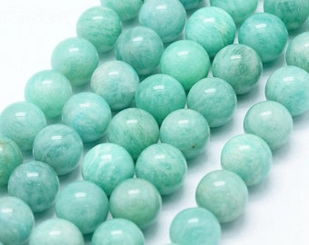 10 perles de 8 mm en Amazonite