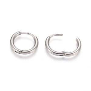 1 pair of stainless steel hoop earrings 14 x 2 mm
