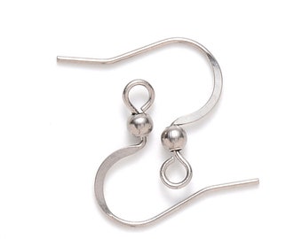 20 stainless steel earring hooks