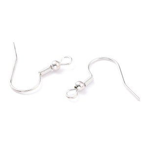 20 Silver Plated Stainless Steel Hooks image 2